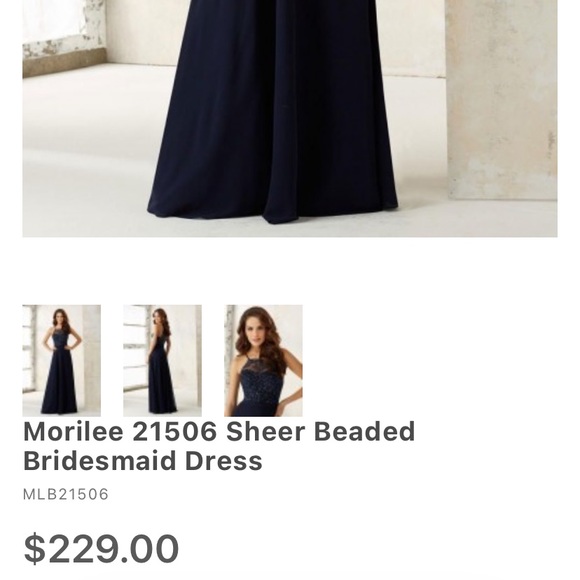 Mori Lee navy blue beaded bridesmaid dress - Picture 9 of 9